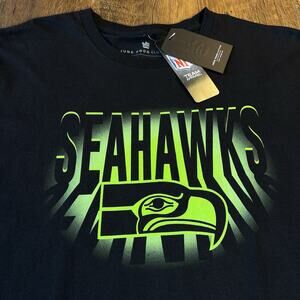 NWT Seattle Seahawks Junk Food Clothing Retro Graphic T Shirt Black & Green XL